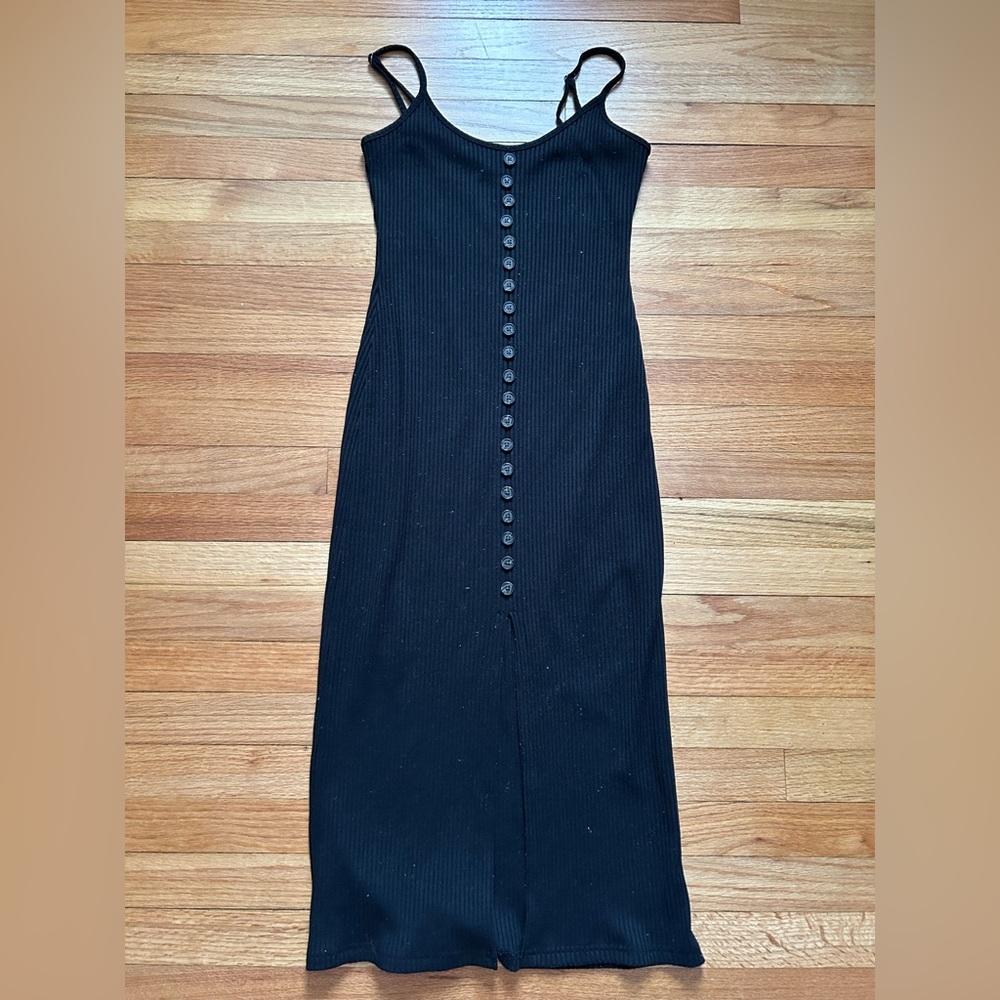 Black Maxi Dress with Button Details